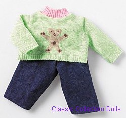 Hannah's World Knitted Pullover with Teddy & Jeans  01433