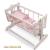 Rocking Doll Cradle with Pink Gingham Bedding from Ashton Drake - view 1