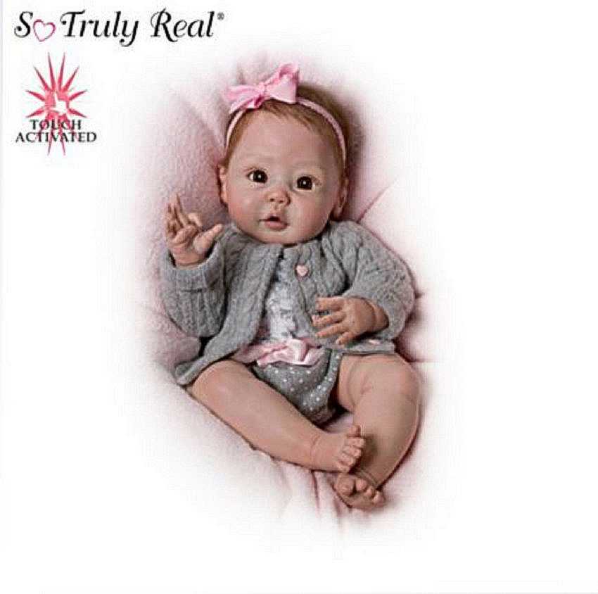 Rooted Hair Silicone Ashton-Drake Claire lifelike baby Girl Doll Weighted 